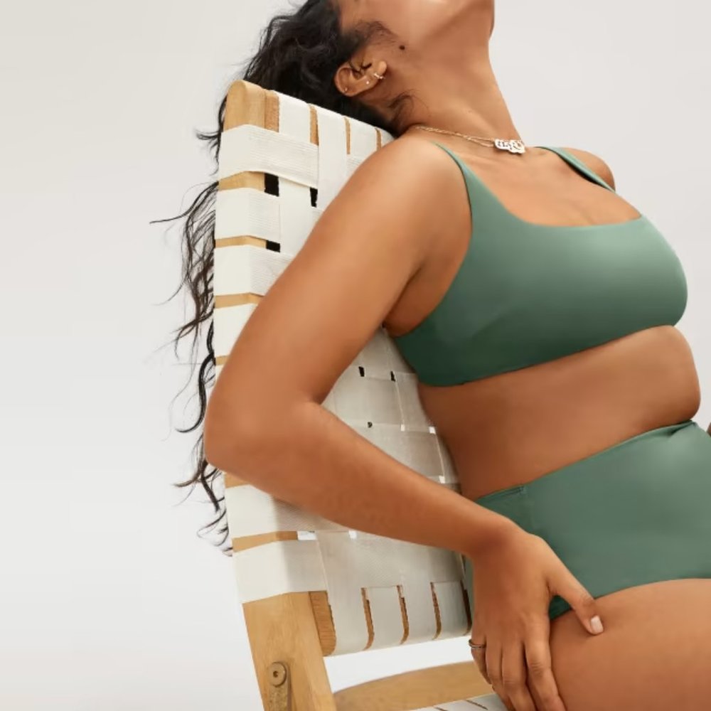 NWT Everlane The Square-Neck Bikini Top in Herb - Picture 7 of 8